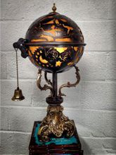 Steampunk Art desk or dresser lamp for sale: Decorative piece of art with skulls and flowers.